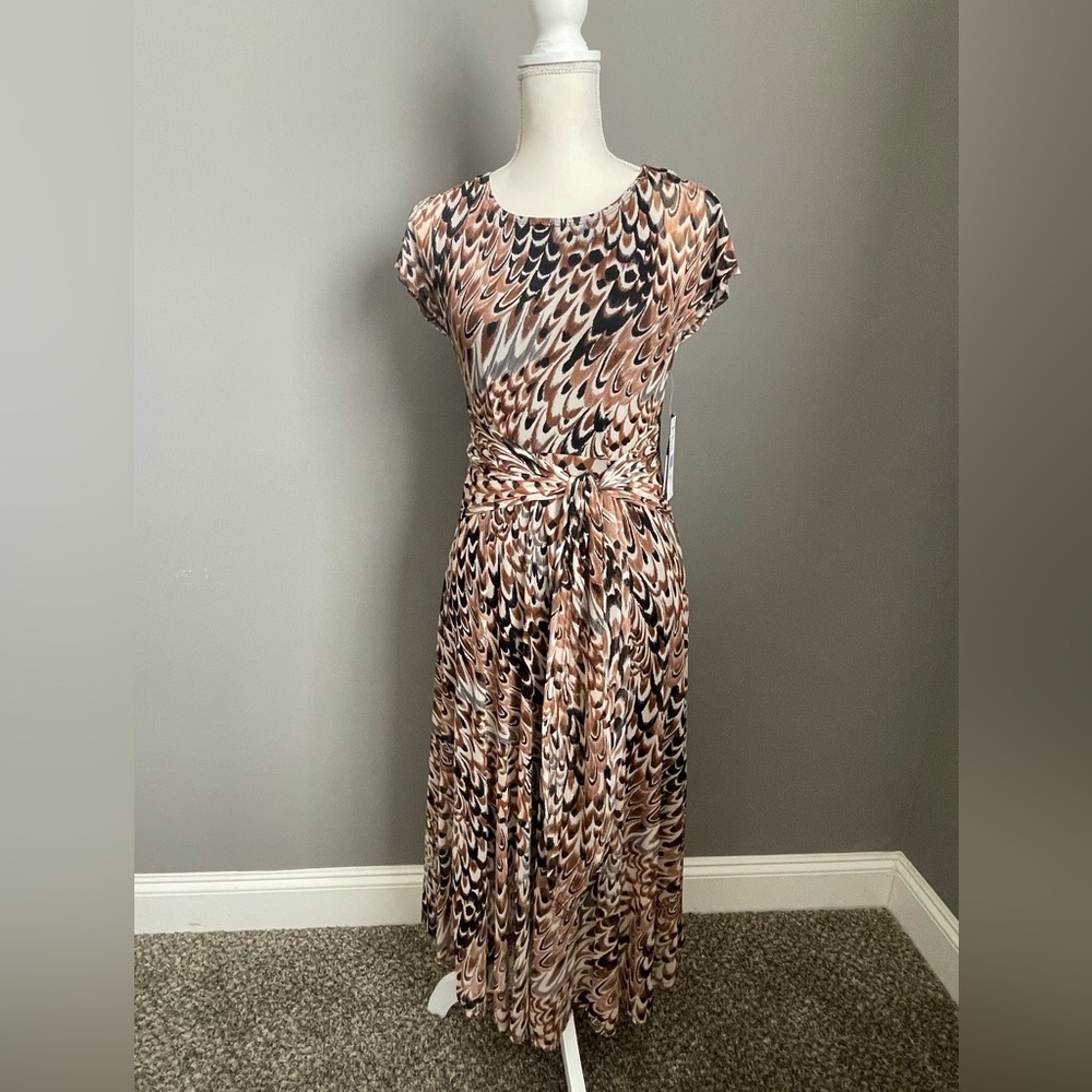 ✨Robbie Bee Black and Brown Patterned Midi Dress✨